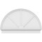 Ekena Millwork Half Round 3 Spoke Architectural Grade PVC Combination Pediment, 50"W x 31-3/4"H x 2-3/4"P PEDPC050X320HRO03 - alternate 3